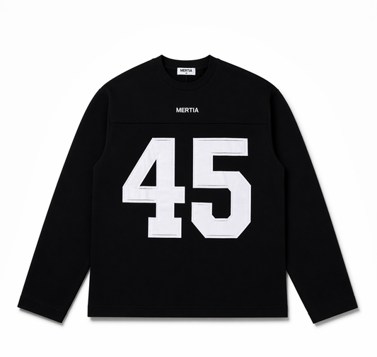 Long Sleeve 45 Jersey - Black & White